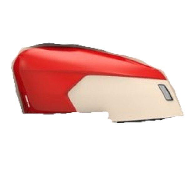 Royal Alloy Left Side Cover - Red/Ivory External Bolt hole